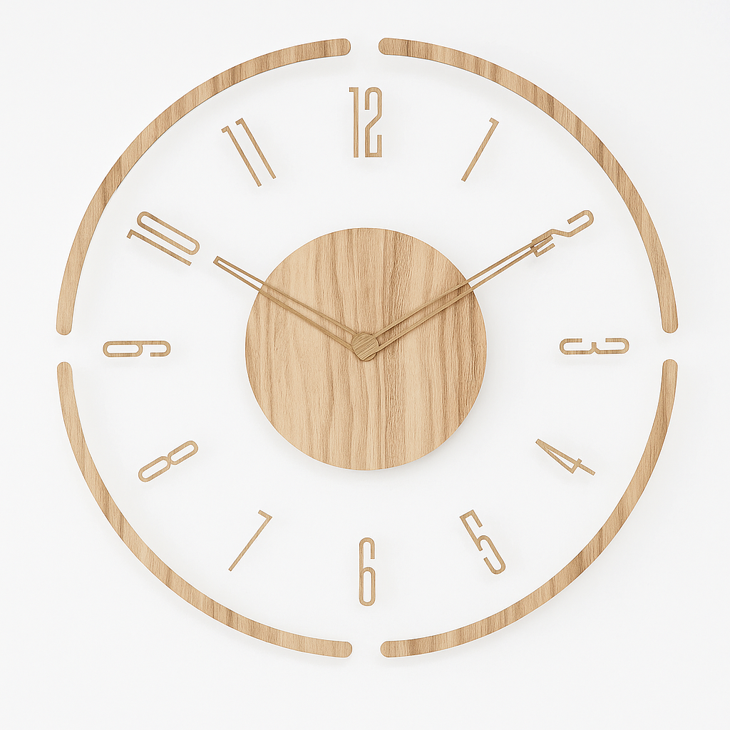 Contemporary Silent Round Wall Clock with Nordic Minimalist Design