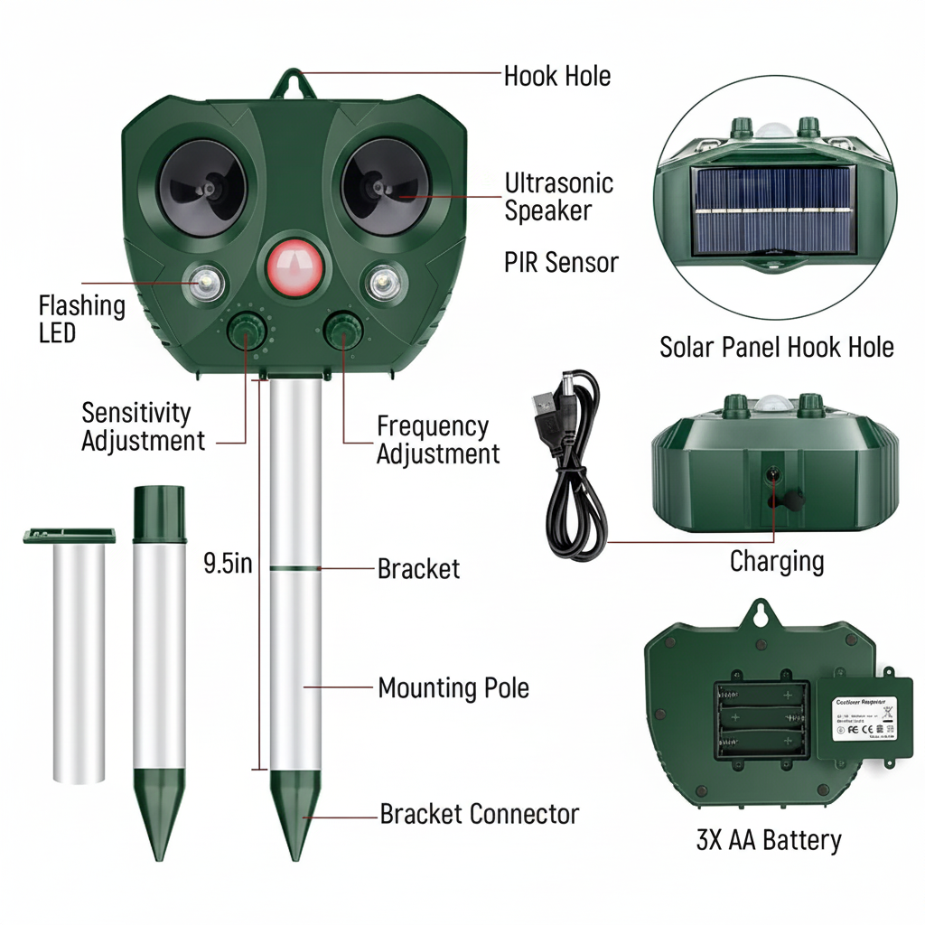 WingBarrier | Solar-Powered Ultrasonic Bird Deterrent