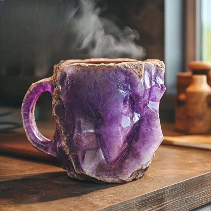 StoneLume | Handcrafted Crystal Glass Mug – Elegant Coffee & Tea Cup