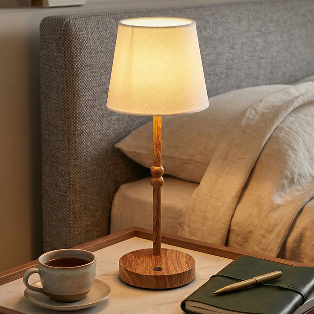 Noren | Rechargeable Dimmable Table Lamp with Nordic Vintage Fabric Design