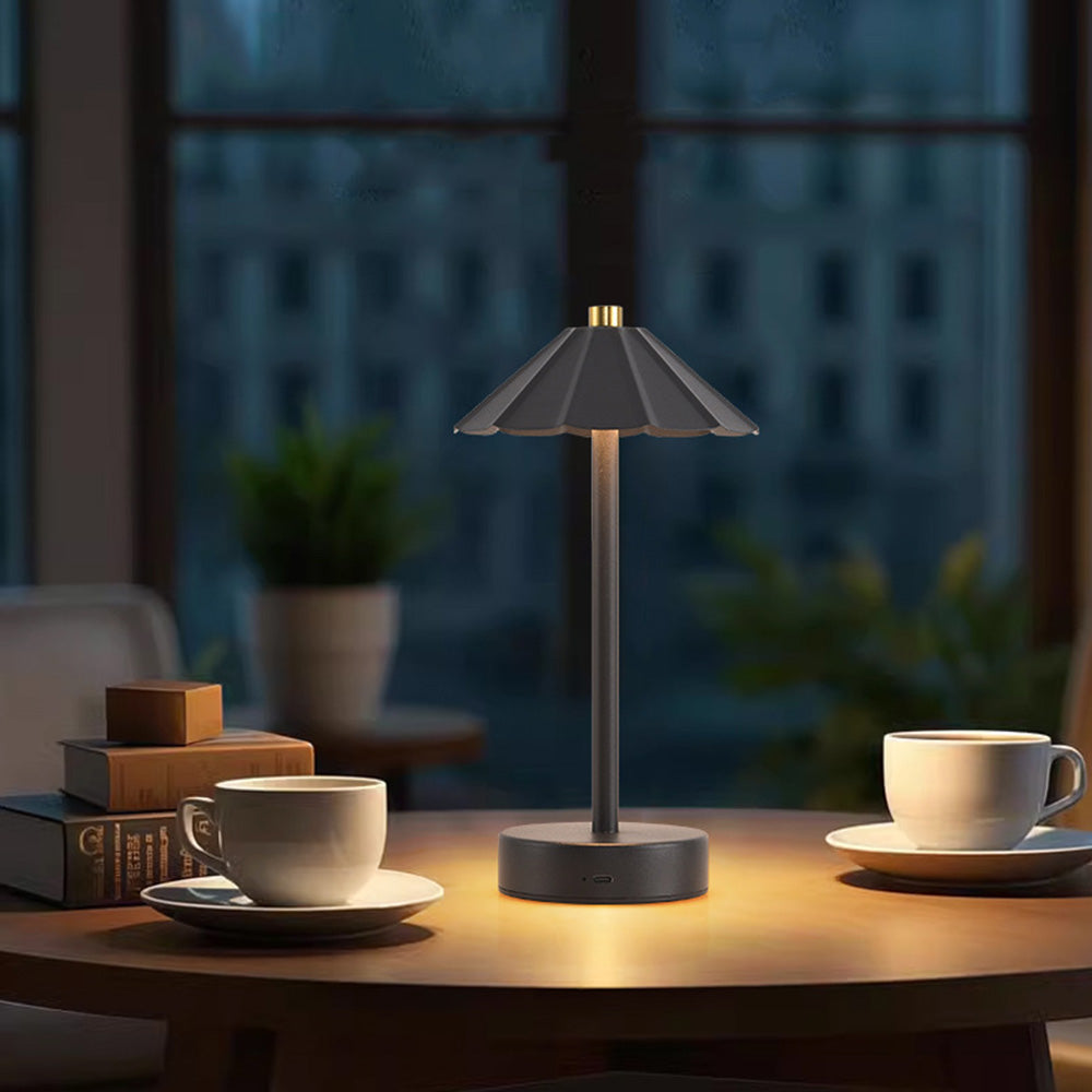Nove | Rechargeable Table Lamp with Umbrella and Dome Acrylic Shade