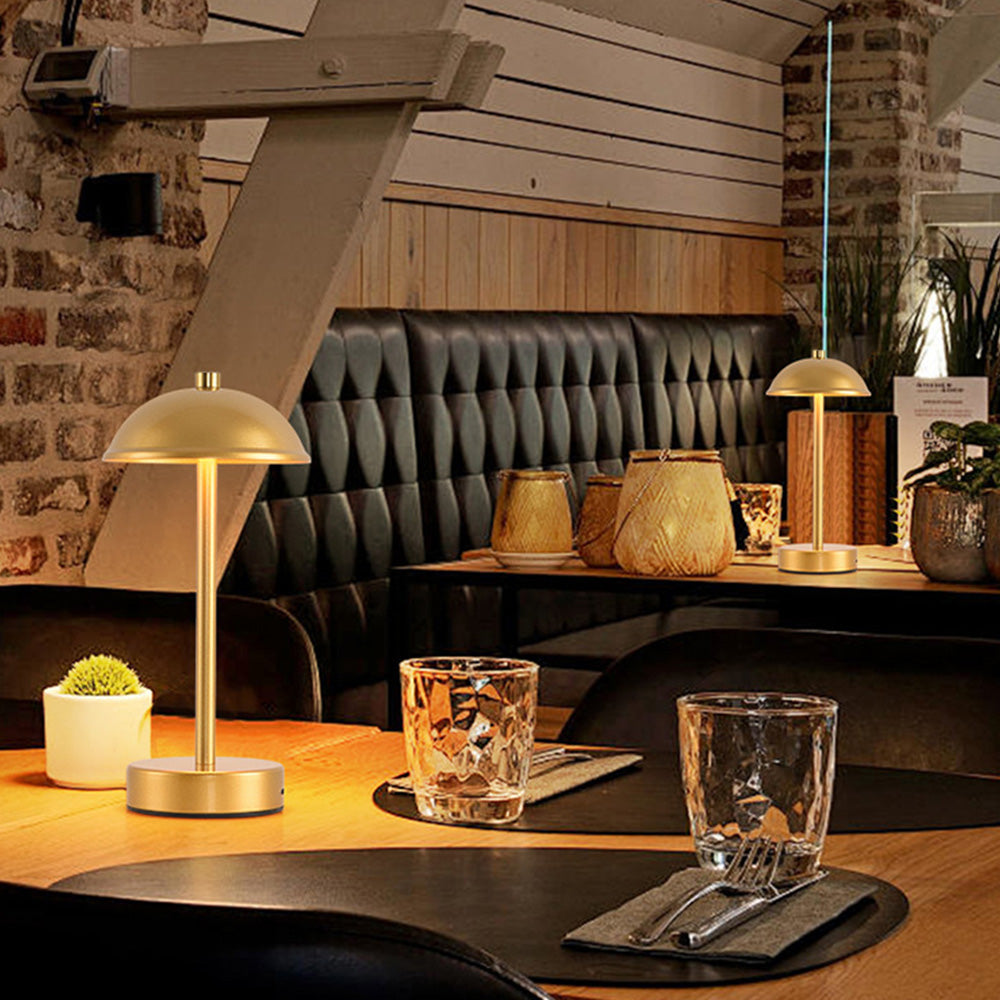 Nove | Rechargeable Table Lamp with Umbrella and Dome Acrylic Shade