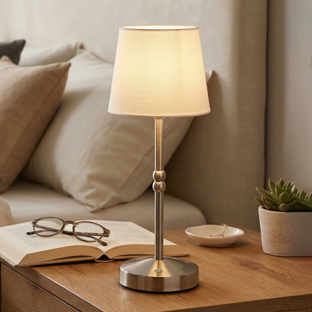 Noren | Rechargeable Dimmable Table Lamp with Nordic Vintage Fabric Design