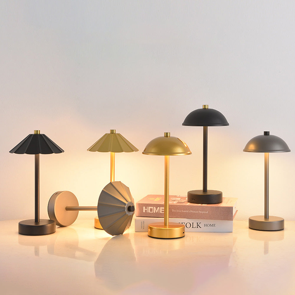 Nove | Rechargeable Table Lamp with Umbrella and Dome Acrylic Shade