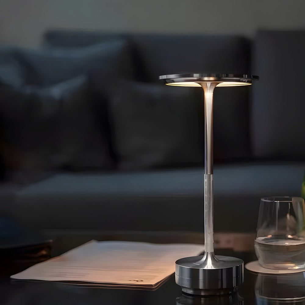 Elvar | Rechargeable Aluminium Flying Saucer Table Lamp