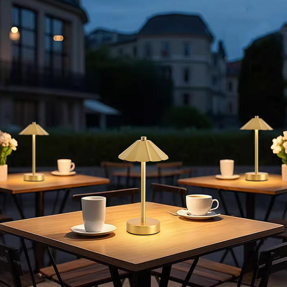 Nove | Rechargeable Table Lamp with Umbrella and Dome Acrylic Shade