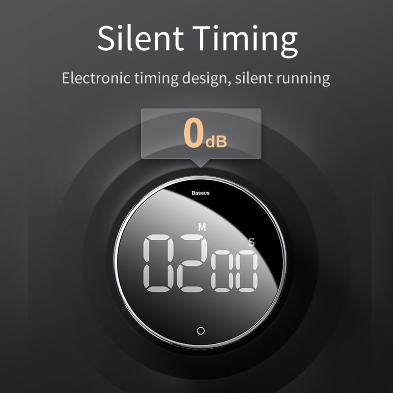 Digital Kitchen Timer – 30 Minute Countdown, Magnetic Back, Rotating Bezel