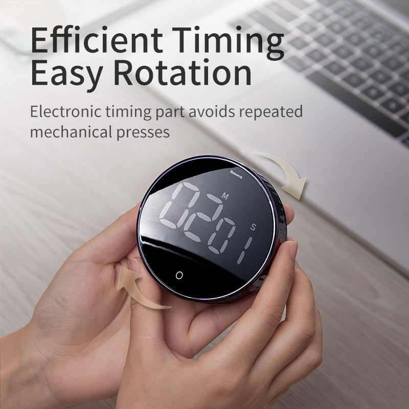 Digital Kitchen Timer – 30 Minute Countdown, Magnetic Back, Rotating Bezel