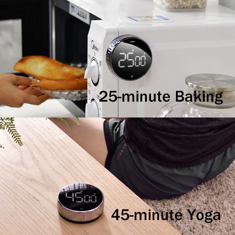 Digital Kitchen Timer – 30 Minute Countdown, Magnetic Back, Rotating Bezel