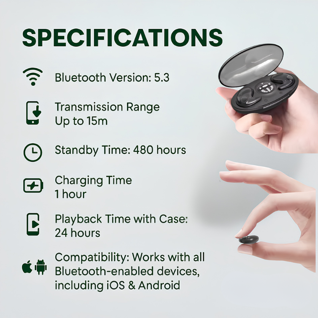 Wireless Sleep Earbuds – Compact Noise Cancelling Earbuds for Sleeping