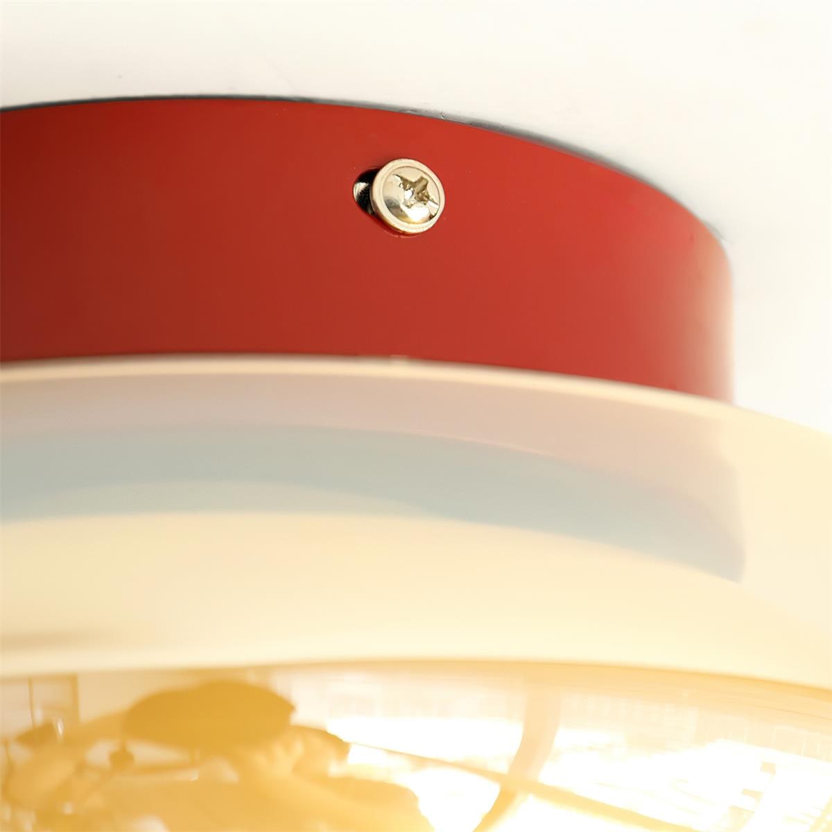 AmberGlow | Vintage LED Flush Mount Ceiling Light with Amber Glass