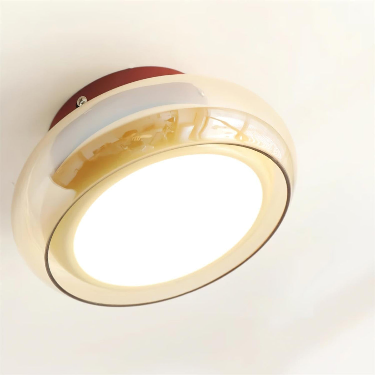 AmberGlow | Vintage LED Flush Mount Ceiling Light with Amber Glass
