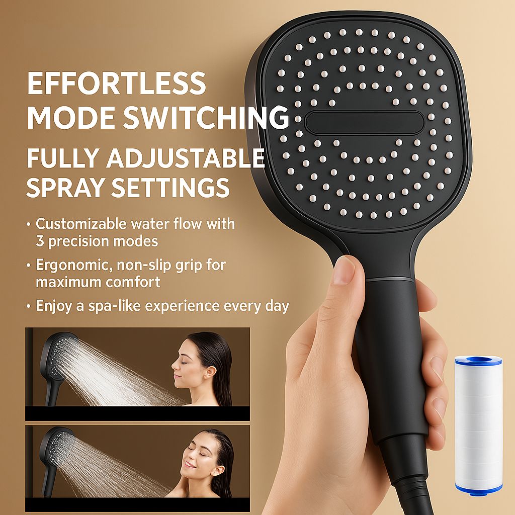 TurboRain | High-Pressure Turbo Boost Shower Head with Enhanced Filtration System