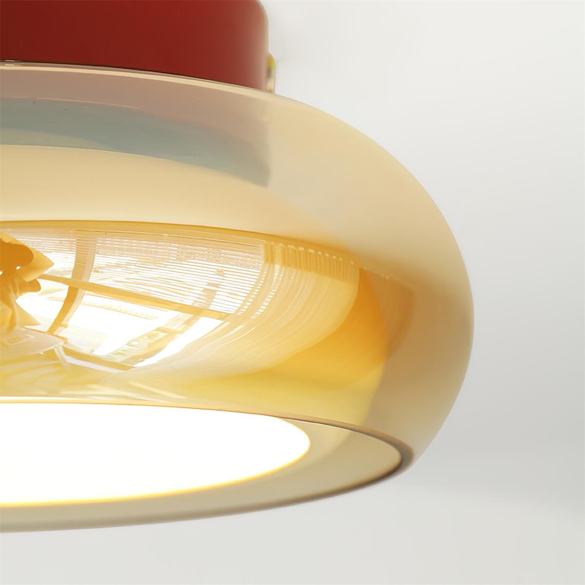 AmberGlow | Vintage LED Flush Mount Ceiling Light with Amber Glass