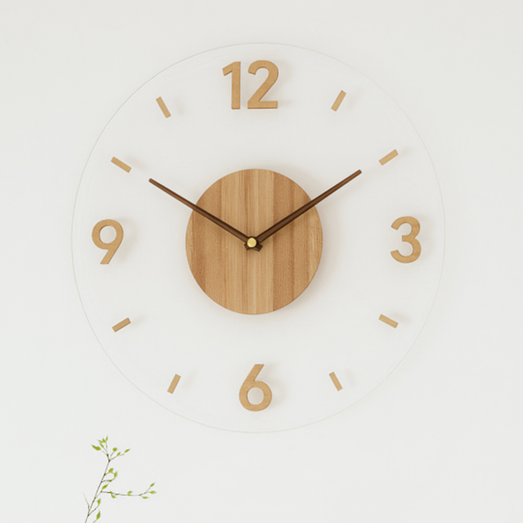 Contemporary Silent Round Wall Clock with Nordic Minimalist Design