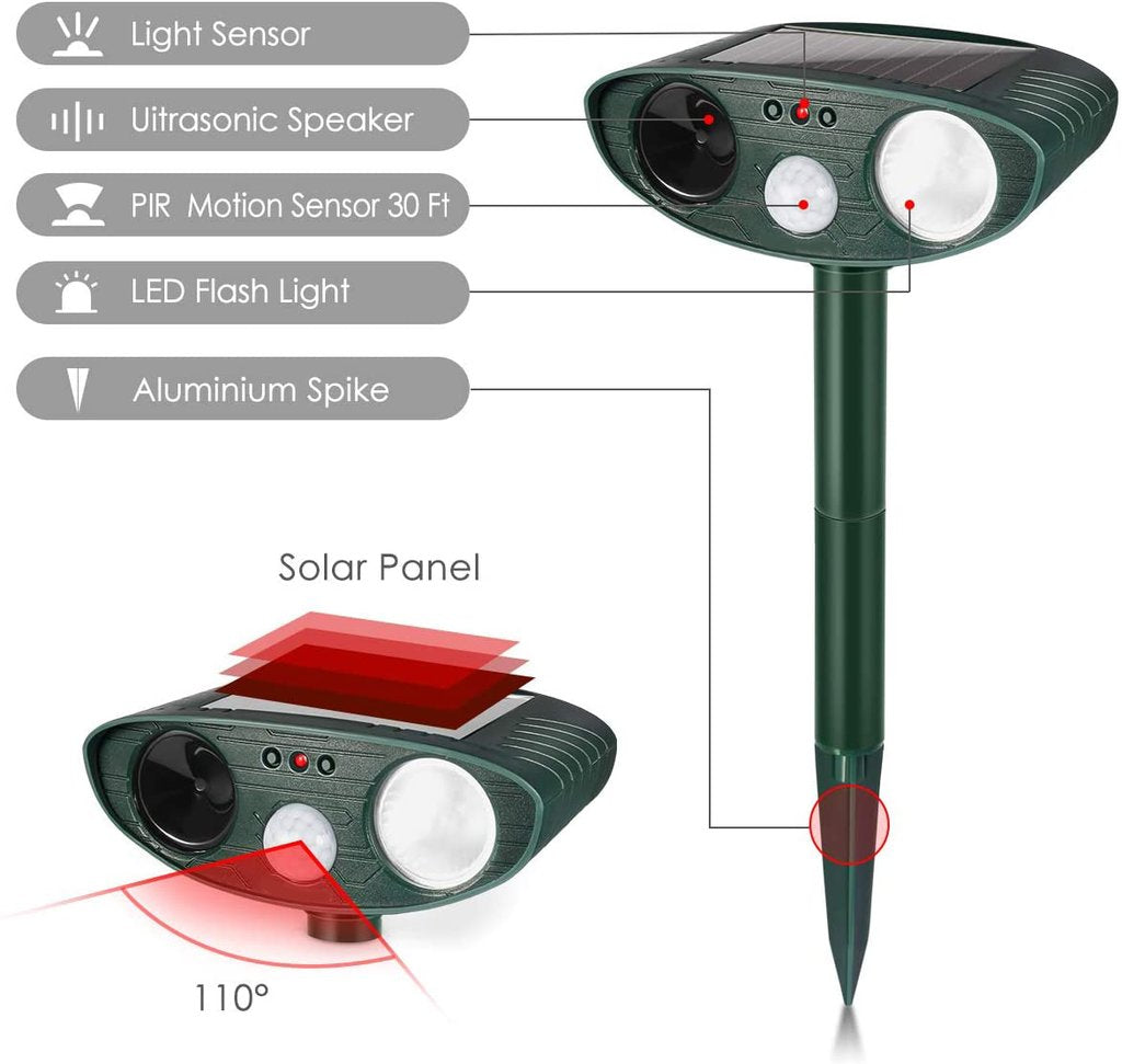 AviGuard | Deterrent Humane Solar-Powered Ultrasonic Rabbit Repeller
