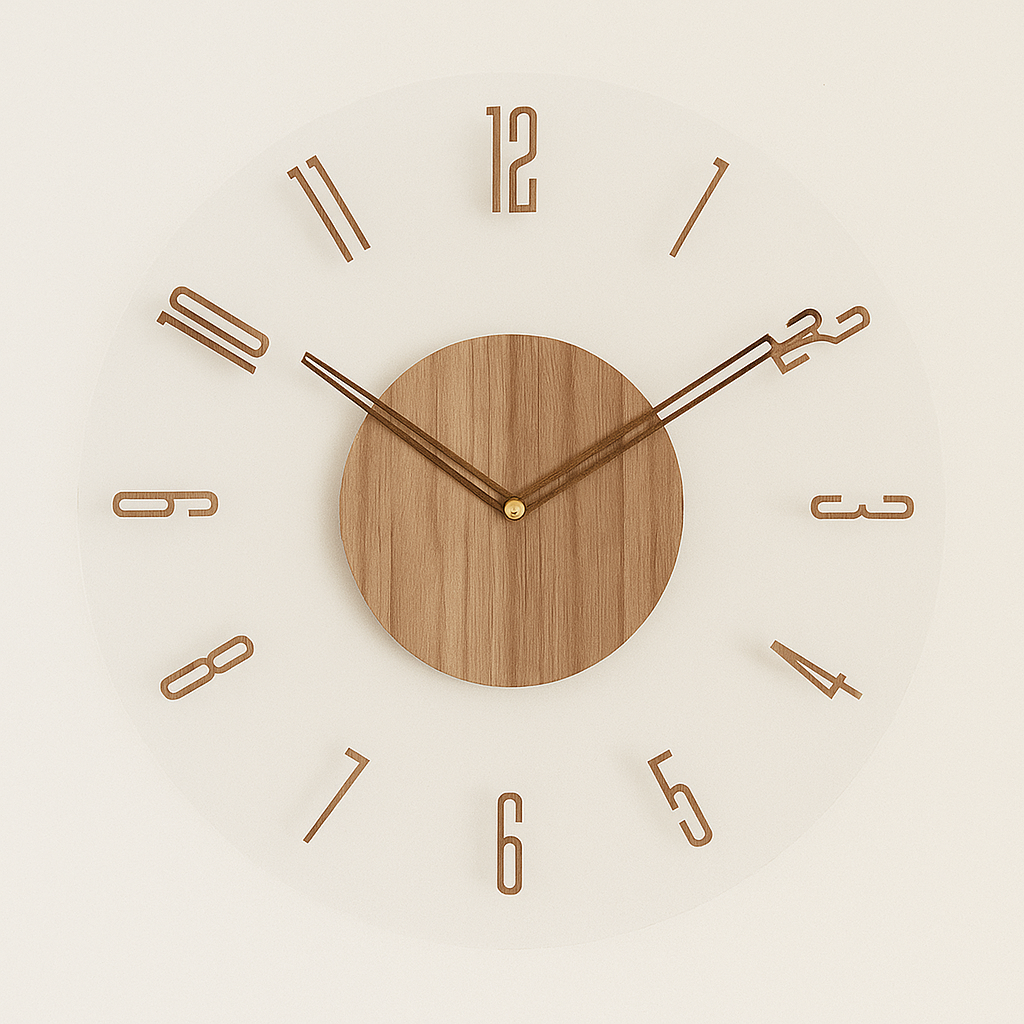 Contemporary Silent Round Wall Clock with Nordic Minimalist Design