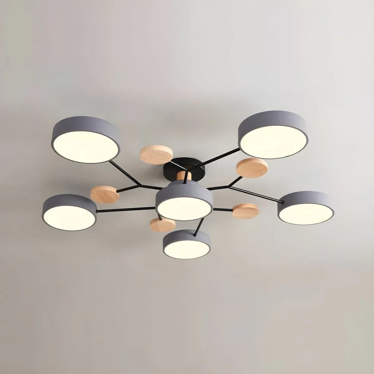 NordWood | Semi-Flush Ceiling Light with Wood Accents