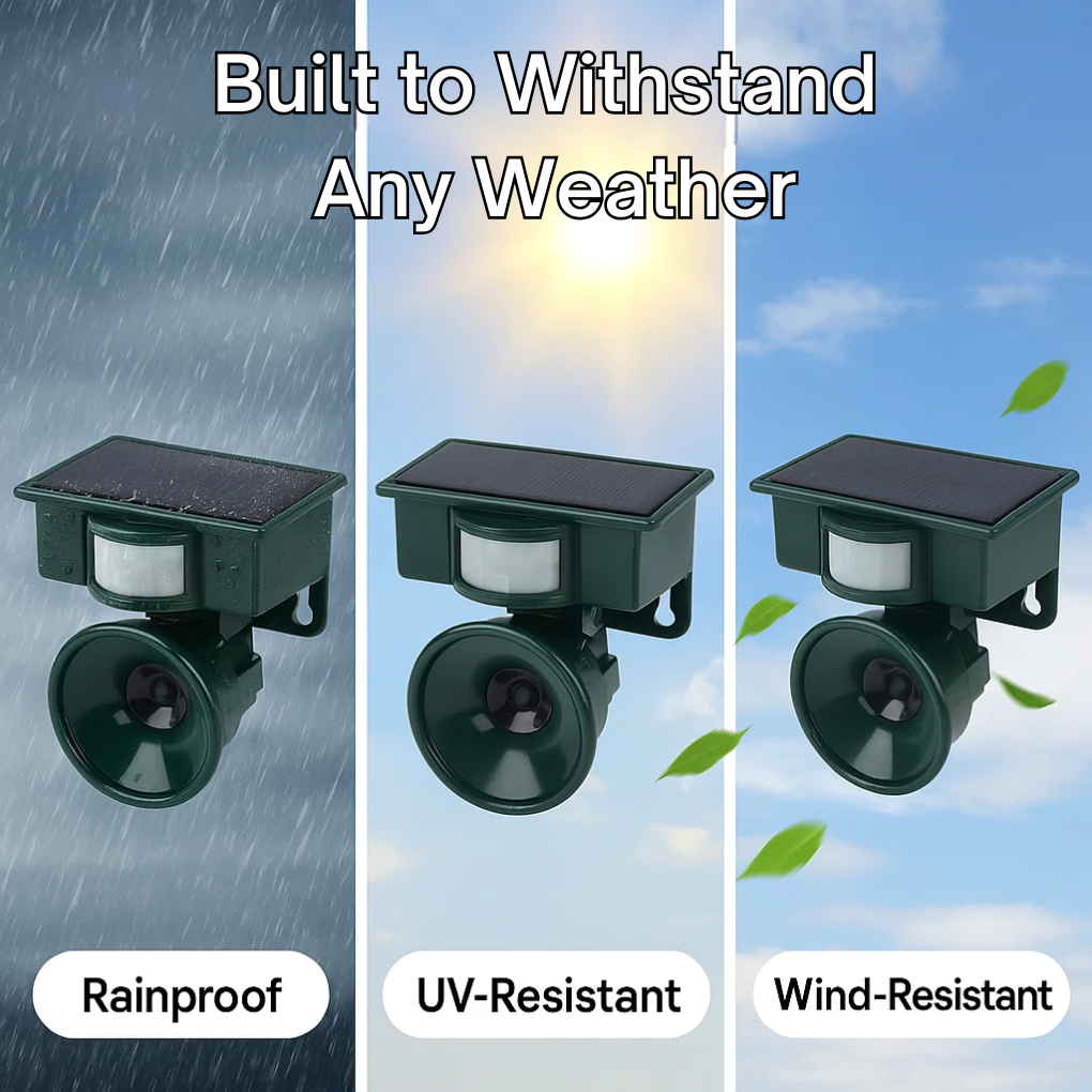 Elimin8 | Motion-Activated Garden Bird Deterrent with Sonic and Ultrasonic Pest Output