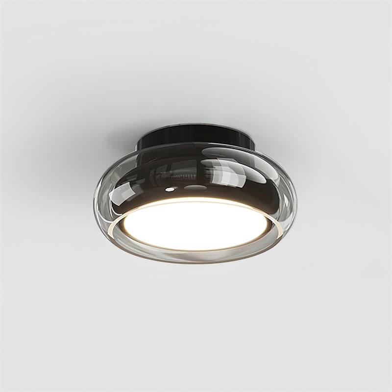 AmberGlow | Vintage LED Flush Mount Ceiling Light with Amber Glass