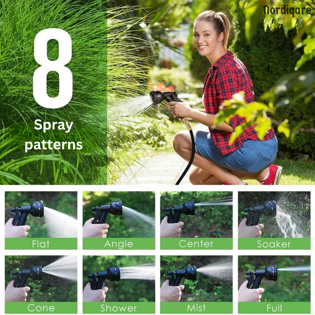 Expandable Garden Hose – Leak-Proof Hose with 8-Function Spray Nozzle