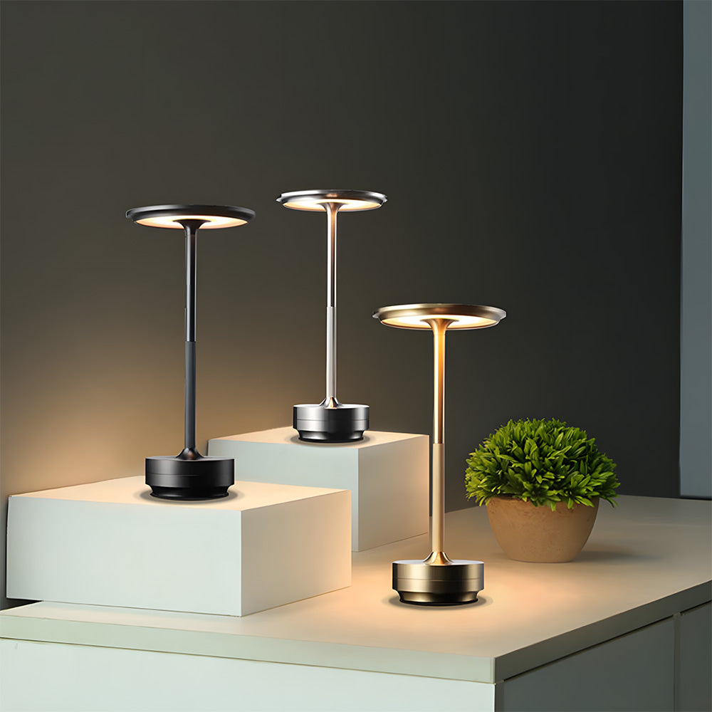 Elvar | Rechargeable Aluminium Flying Saucer Table Lamp