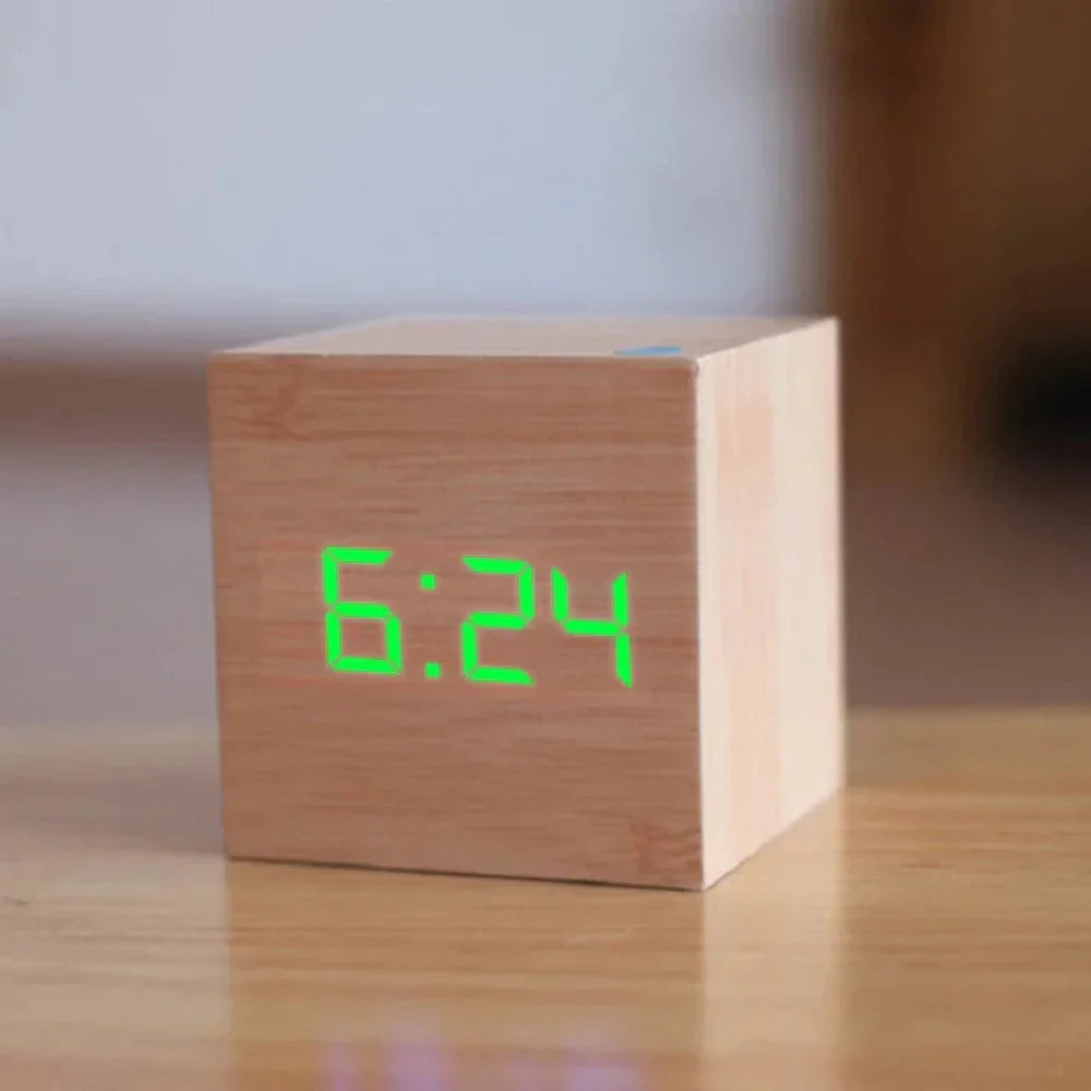 Mini LED Alarm Clock – Compact Digital Clock with Night Mode for Desk