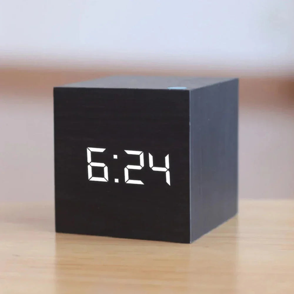 Mini LED Alarm Clock – Compact Digital Clock with Night Mode for Desk