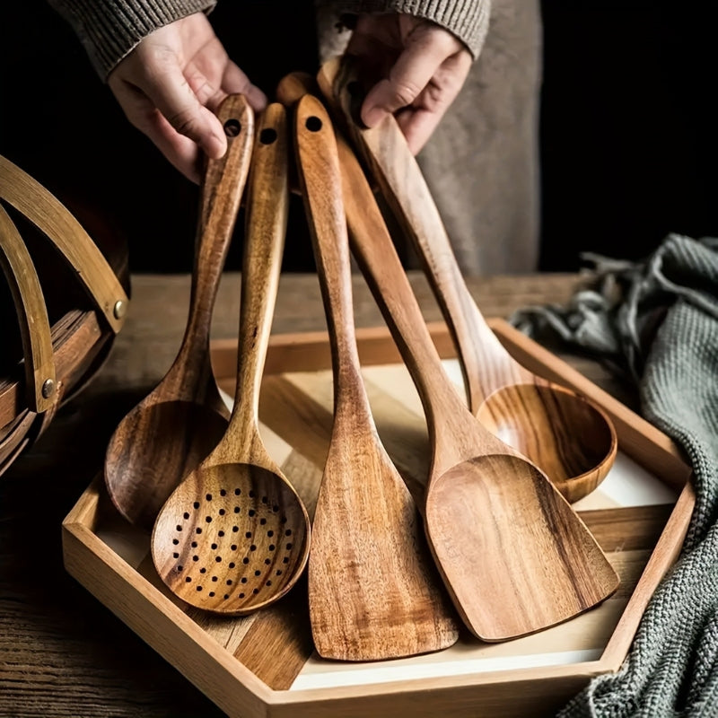 EcoTwist | Sustainable Wooden Utensil Set – Chic Cooking Essentials