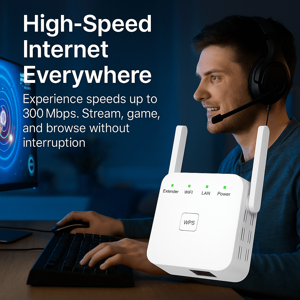 Dual-Band WiFi Range Extender for Home Signal Boosting