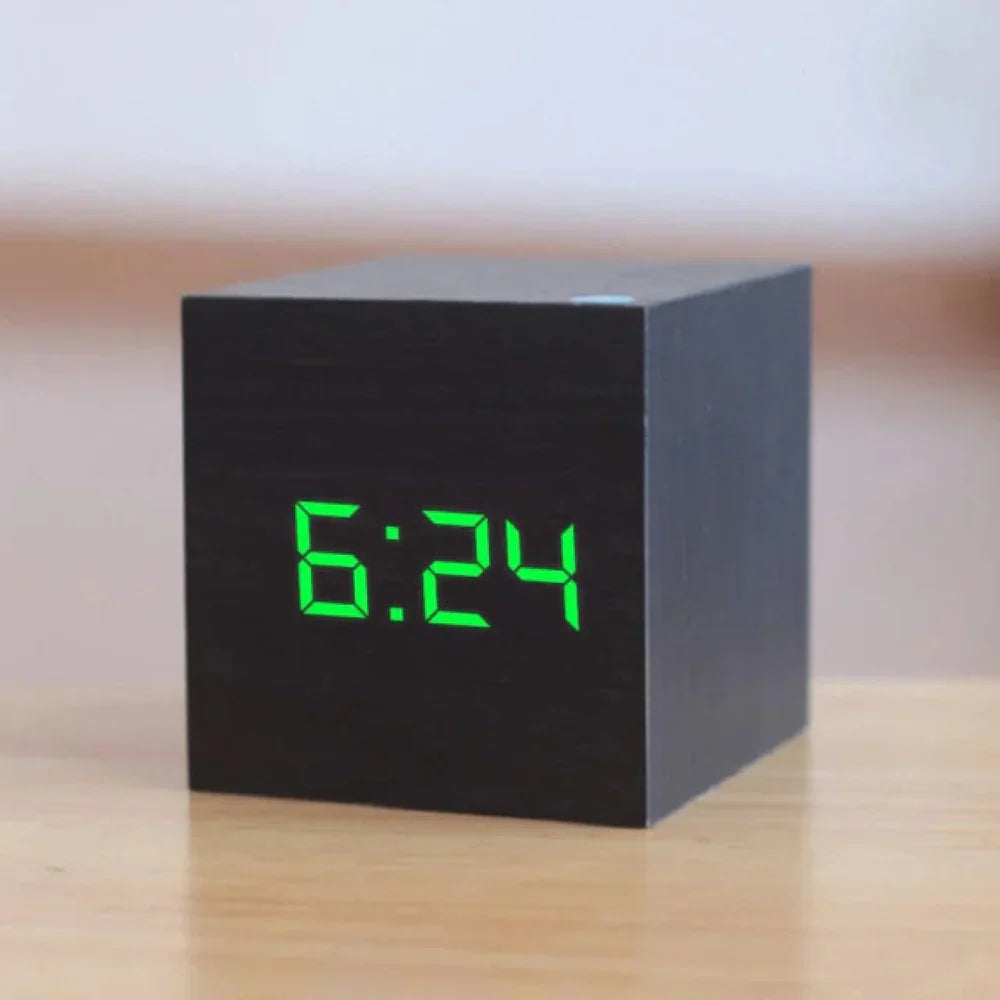 Mini LED Alarm Clock – Compact Digital Clock with Night Mode for Desk
