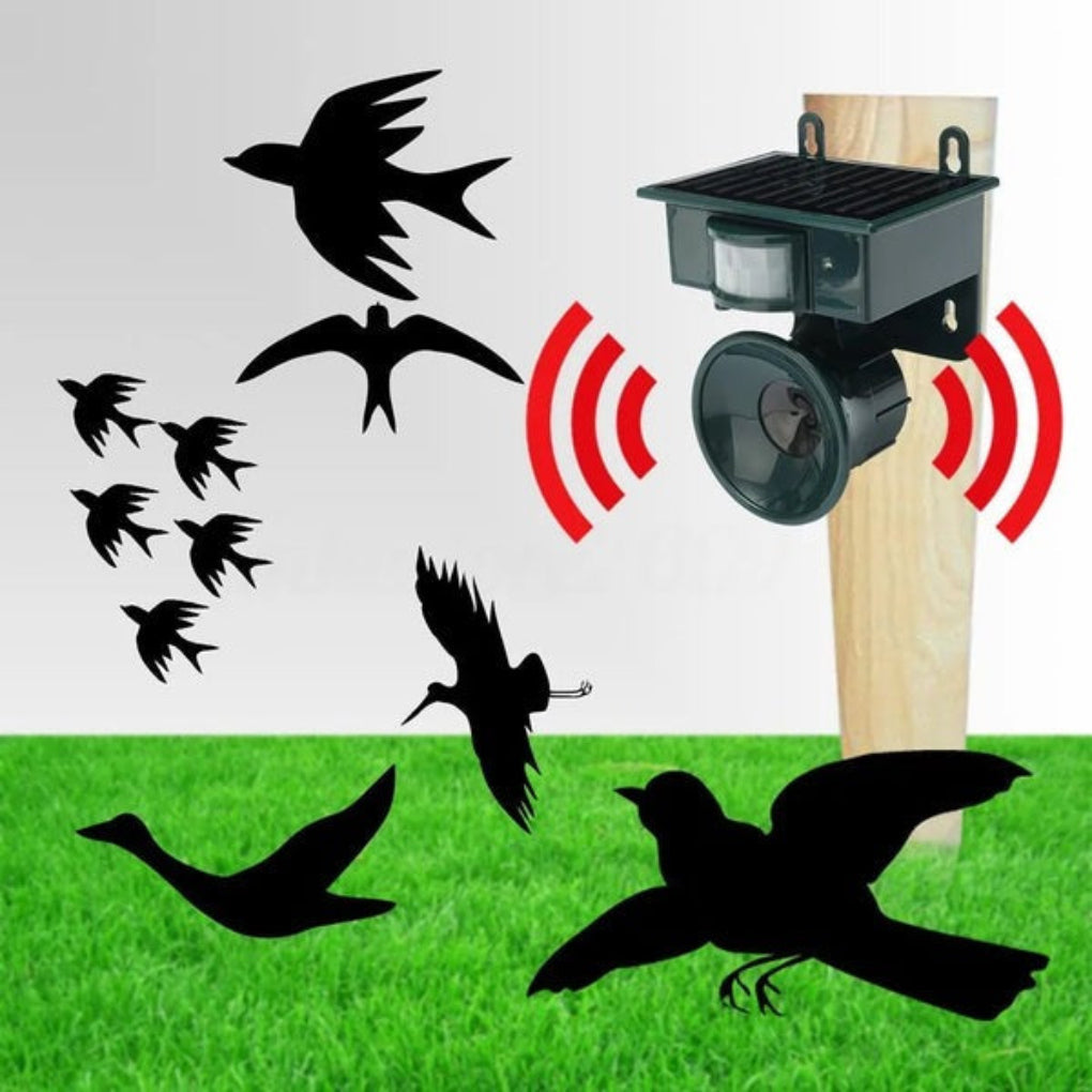 Elimin8 | Motion-Activated Garden Bird Deterrent with Sonic and Ultrasonic Pest Output
