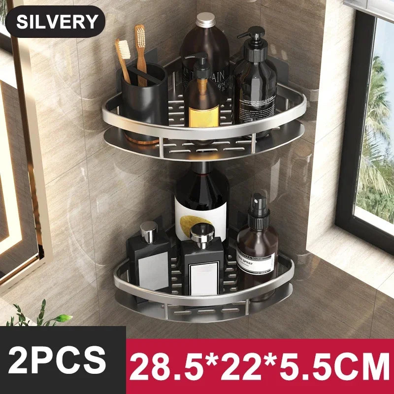 No-Drill Bathroom Corner Shelf Organizer