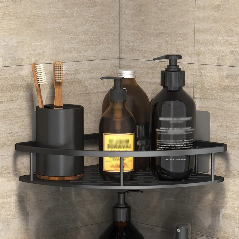 No-Drill Bathroom Corner Shelf Organizer