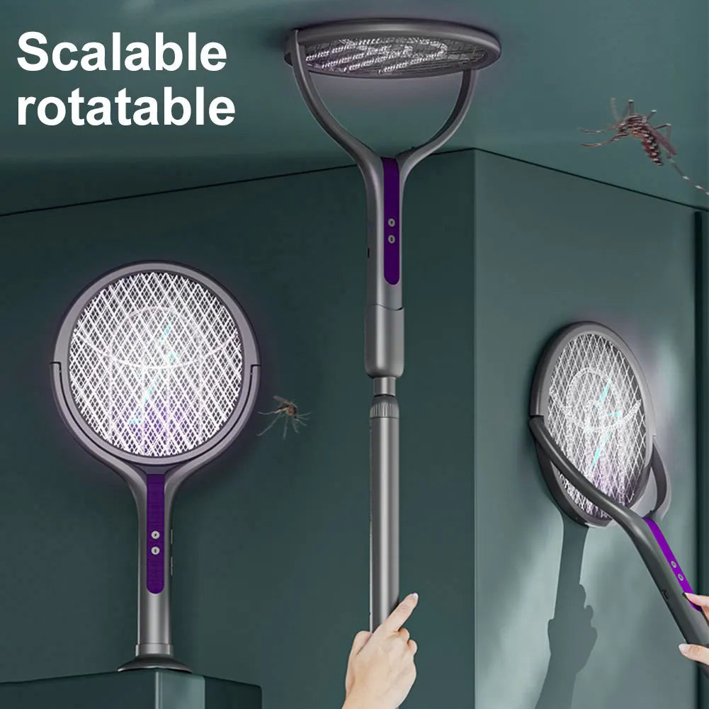 ZapIt | Adjustable Electric Mosquito Swatter with Built-in Camping Light and Rotating Head