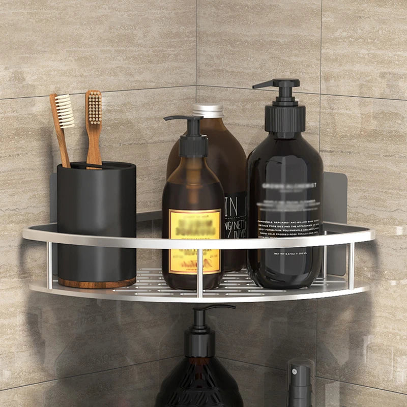 No-Drill Bathroom Corner Shelf Organizer
