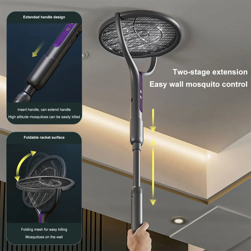 ZapIt | Adjustable Electric Mosquito Swatter with Built-in Camping Light and Rotating Head