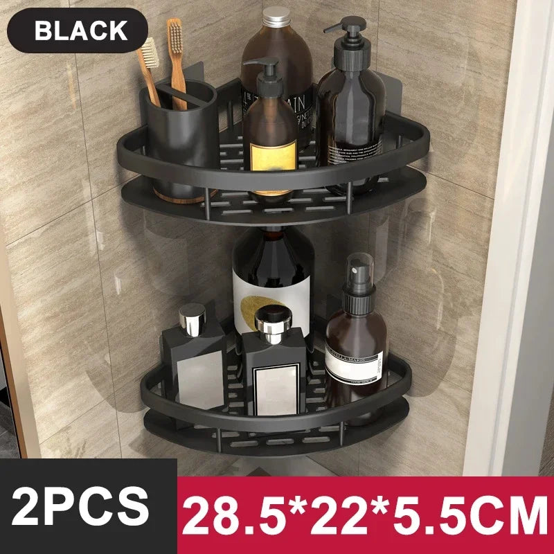 No-Drill Bathroom Corner Shelf Organizer