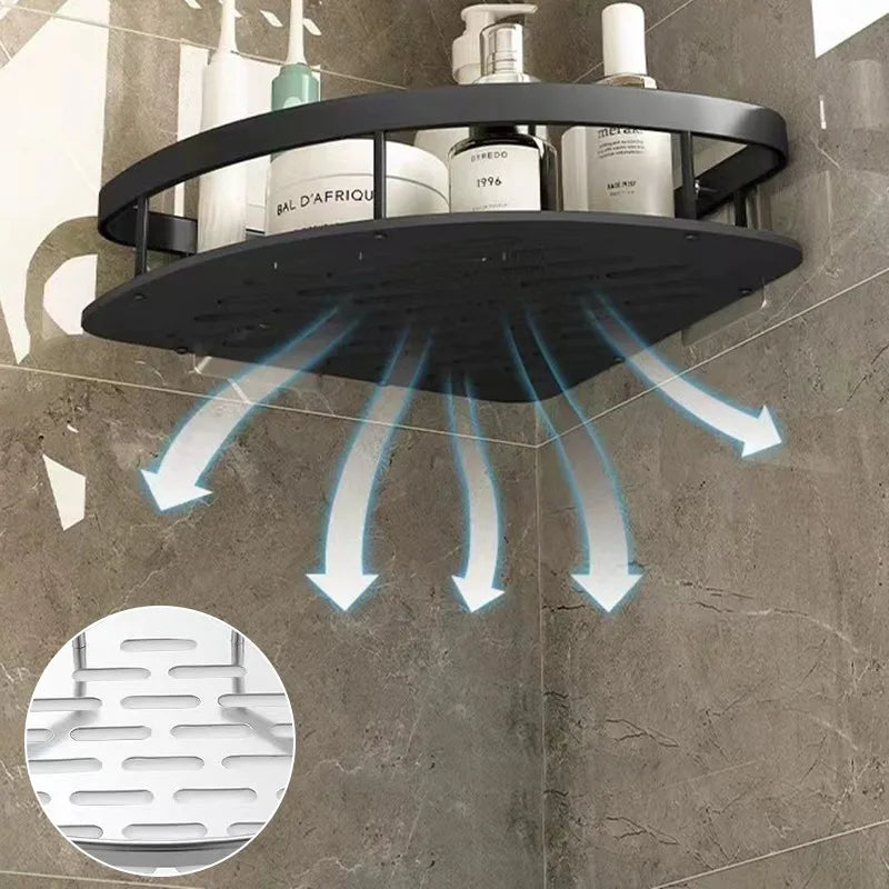 No-Drill Bathroom Corner Shelf Organizer