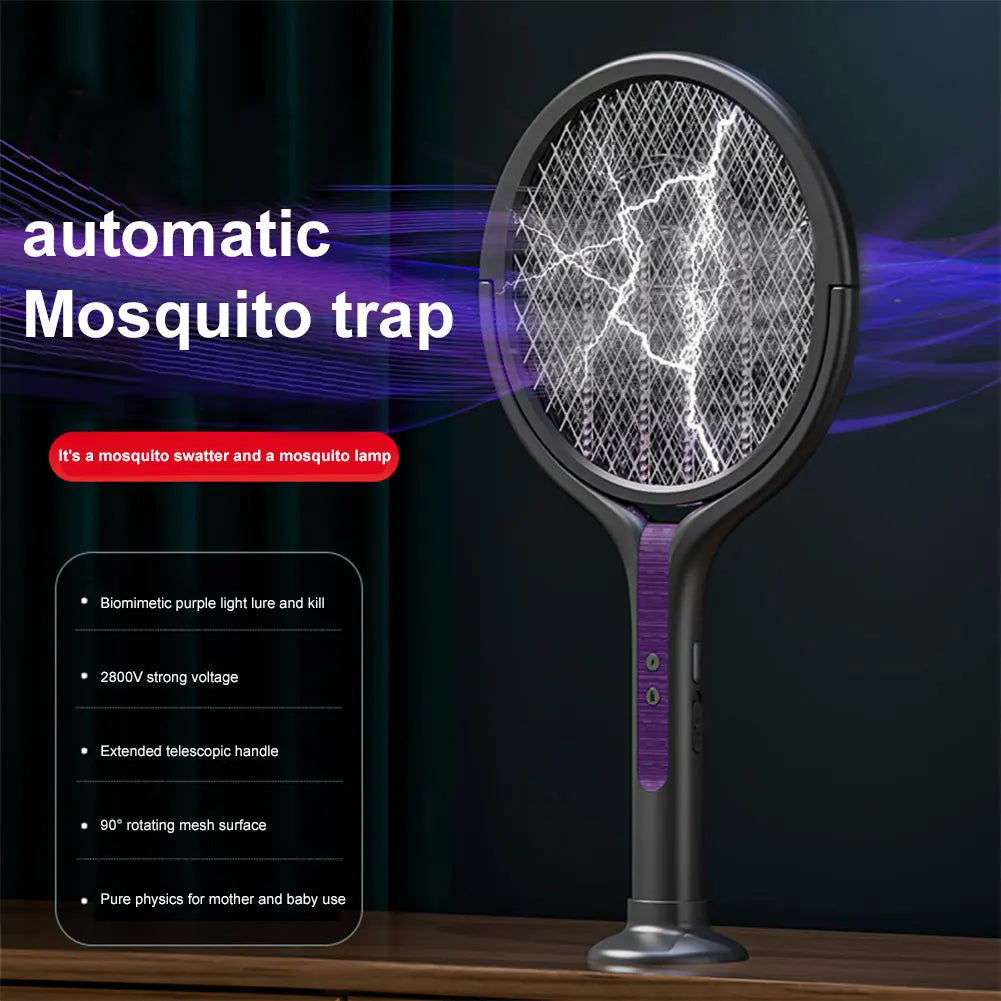 ZapIt | Adjustable Electric Mosquito Swatter with Built-in Camping Light and Rotating Head
