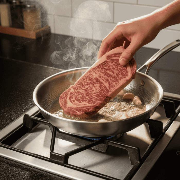 SearPro | Professional Stainless Steel Frying Pan for Natural Searing
