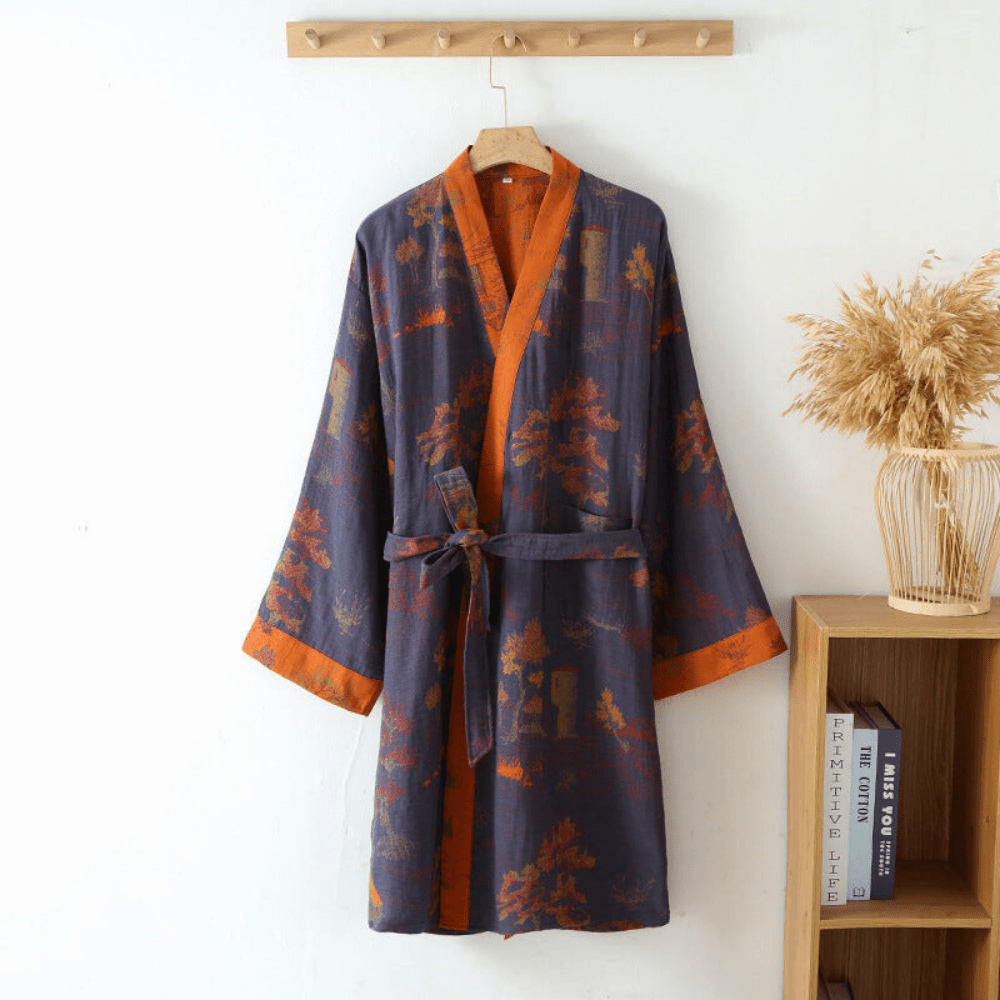 SpiroWeave | Natural Waffle Kimono Bathrobe – Luxuriously Soft