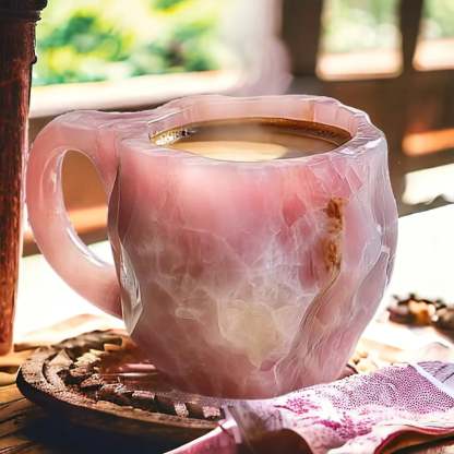 StoneLume | Handcrafted Crystal Glass Mug – Elegant Coffee & Tea Cup