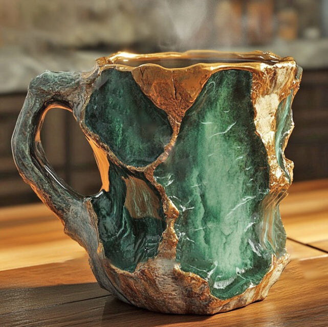 StoneLume | Handcrafted Crystal Glass Mug – Elegant Coffee & Tea Cup