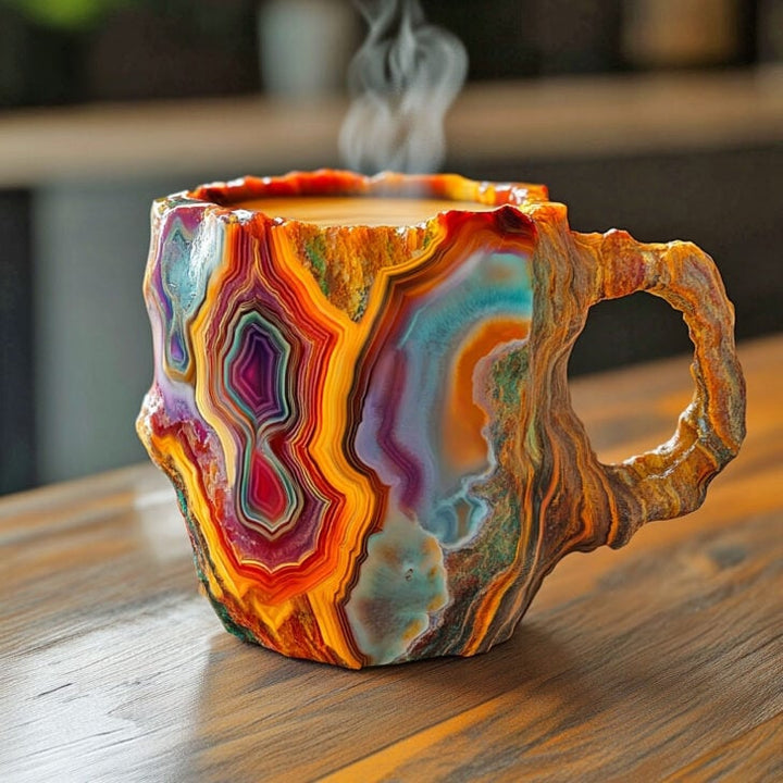 StoneLume | Handcrafted Crystal Glass Mug – Elegant Coffee & Tea Cup