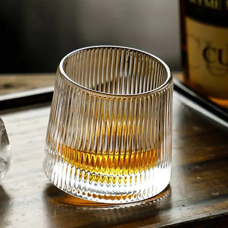 SwirlCraft | Whiskey Glass with Textured Swirl Design