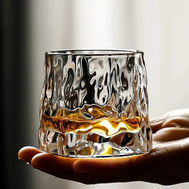 SwirlCraft | Whiskey Glass with Textured Swirl Design
