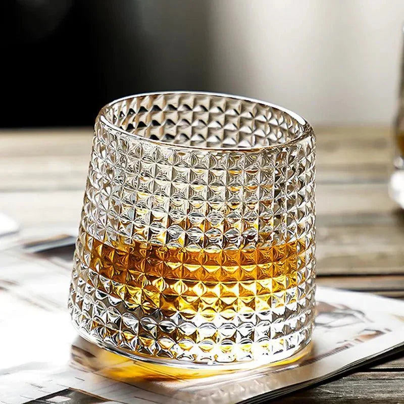 SwirlCraft | Whiskey Glass with Textured Swirl Design