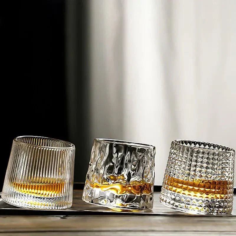 SwirlCraft | Whiskey Glass with Textured Swirl Design