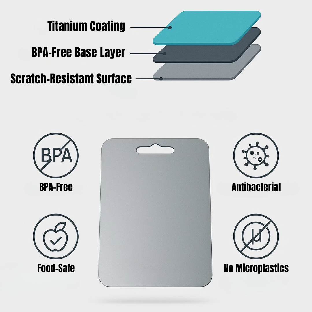 TitanGrip | Titanium-Coated Antibacterial Cutting Board